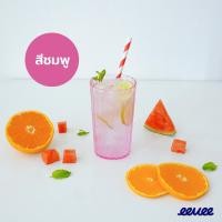 ราคา eevee | แก้วพลาสติกใส "โซดา" 10oz | (3ใบ) PS แพค 3 ใบ ชมพู (12776253)