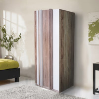 ราคา DELICATO ตู้เสื้อผ้า 3 บาน รุ่น อปาเช่ ขนาด 120x55x200 ซม. สีทูโทนน้ำตาล/ขาว (12775942)