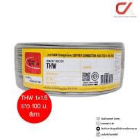 ราคา Thai Union THW 1x1.5 100ม. Copper Conductor 450/750V PVC 70 สายไฟ THW เทา 100ม (12761522)