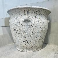 ราคา Lanna Pottery Flowerpotกระถางดินเผาทรงอ่างอ้วนปากบาน มีหู 4 หู ขนาด 40x 32cm. สีขาวเก่า (12761641)