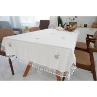 ราคา TiwaHandmade ผ้าปูโต๊ะ ขนาด110x200cm ปักดอกไม้+ถักโครเชต์ handmade (12760692)