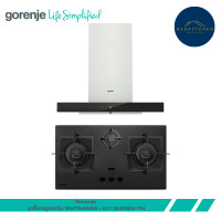 ราคา Gorenje เครื่องดูดควันแบบติดกลางห้อง WHT94XGB + เตาแก๊สฝังกระจก 3 หัว GHI3BG-TH (12771050)