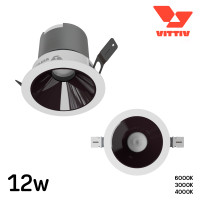 ราคา Vittiv Mercury 12 LED RECESSED DOWNLIGHT โคมไฟดาวน์ไลท์ แสงวอร์มไวท์ คูลไวท์ เดย์ไลท์ 960ลูเมน สีดำ ( 12W ) วอร์มไวท์ (เหลือง) (12771681)