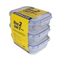 ราคา SUPERLOCK ชุดกล่องอาหารแก้ว 1000 มล. รุ่น 8107 (เซต 3 ใบ) |ZWF| (12768816)