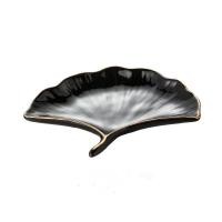 ราคา Storehaus จานใส่เครื่องประดับ จานรูปใบไม้ จานใส่สบู่ จานเซรามิก ใบแปะก๋วย สีดำทอง L (12768817)