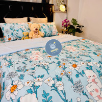 ราคา นอนอุ่น ผ้าห่มนวม ขนาด6ฟุต สินค้าขายดี NA7-006กระต่ายดอกไม้ 6ฟุต 1ผืน (12754361)