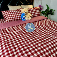 ราคา นอนอุ่น ผ้าห่มนวม ขนาด6ฟุต สินค้าขายดี 6ฟุต 1ผืน NA7-0010ตารางแดง (12754365)