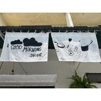 ราคา TiwaHandmade ผ้าม่านคาเฟ่ ป้ายร้าน ป้ายราคา แบบผูก สามารถวาดรูปลงบนผ้าได้(ลูกค้าวาดเอง) (12760864)