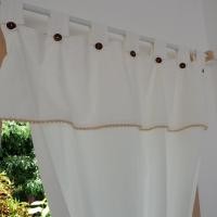 ราคา TiwaHandmade ผ้าม่านแบบคอกระเช้า ผ้าฝ้ายเนื้อหนามองไม่ทะลุ สีขาวนวล มีระบายถักโครเชต์ชายบน กว้าง110สูง200ซม (12760895)