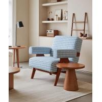 ราคา THANI.SPACE รุ่น Montreux เก้าอี้พักผ่อนลายตารางโทนวินเทจ ขาไม้แอชแท้ สั่งผลิตเปลี่ยนสี (12767160)