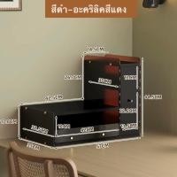 ราคา Loadingofficial-ชั้นวางของ วางเครื่องชงกาแฟมีลิ้นชัก มาพร้อมตู้เก็บของทรงสูงด้านข้าง สีดำอะคริลิคแดง (12771876)