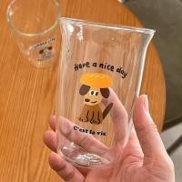 ราคา PP Home แก้วทรงสูง แก้วน้ำ milk tea & baguette dog Gromit แก้วกาแฟคาเฟ่ แก้วใส หมาชานม หมาบาแก็ต 71024 baguette dog Gromit (12779282)