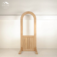 ราคา ประตูหัวโค้งมินิมอล บานเซาะร่อง ช่องกระจกครึ่งบาน 100x200 (12797403)