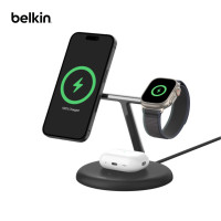 ราคา Belkin แท่นชาร์จไร้สายแม่เหล็กเทคโนโลยี Qi2 แบบ 3-in-1 ชาร์จ iPhone สูงสุด 15 วัตต์ รุ่น WIZ023 Black (12771674)