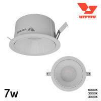 ราคา Vittiv Vibrant 7 LED RECESSED DOWNLIGHT โคมไฟดาวน์ไลท์ แสง วอร์มไวท์ คูลไวท์ เดย์ไลท์ 490ลูเมน สีขาว ( 7W ) วอร์มไวท์ (เหลือง) (12771846)