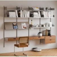 ราคา Morningdewhomey.bkk ชั้นแขวนติดผนัง ชั้นวางหนังสือ+โต๊ะทำงาน มีลิ้นชักเก็บของ โครงเหล็กแข็งแรง สไตล์มินิมอล 240x30x180cm (12769818)