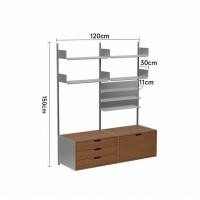 ราคา Morningdewhomey.bkk ชั้นแขวนติดผนัง ชั้นวางหนังสือ+โต๊ะทำงาน มีลิ้นชักเก็บของ โครงเหล็กแข็งแรง สไตล์มินิมอล C120x30x150cm (12769829)