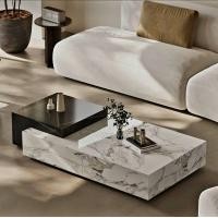 ราคา โต๊ะกลางห้องรับแขก โต๊ะกลางหน้าโซฟา สตูลเตี้ย สตูลวางของสไตล์อิตาเลียนหินเทียม (12774167)