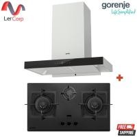 ราคา (Gorenje) เครื่องดูดควันชนิดติดผนัง WHT94XGB + เตาแก๊ส 3 หัวเตา 83 ซม. รุ่น GHI3BG-TH (12780444)