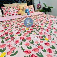 ราคา นอนอุ่น ชุดผ้าปูที่นอนครบเซ็ต พร้อมผ้านวม โทนดอกไม้ 6ฟุต 6ชิ้น NA3-005ดอกทิวลิปชมพู (12753750)