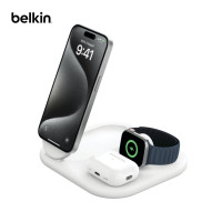 ราคา Belkin แท่นชาร์จไร้สาย 3-in-1 เทคโนโลยี Qi2 ชาร์จเร็วกับ iPhone 16/15/14/3/12 สูงสุด 15 วัตต์ รุ่น WIZ029 (12771741)
