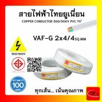 ราคา THAI UNION สายไฟ VAF-G ไทยยูเนียน 2x4/4sqmm. ยาว 100 เมตร แบบมีกราวด์ (12770233)