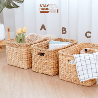 ราคา Wandee&Cro วิสาหกิจชุมชนกลุ่มจักสานผักตบชวา จ.เชียงราย ตะกร้าสานผักตบชวาทรงสี่เหลี่ยม กล่องเก็บของจากวัดสุธรรมชาติ100%@ XL (12749798)