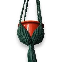 ราคา HappyTree ที่แขวนกระถางต้นไม้ เชือกถักมาคราเม่ แบบใบไม้ 10x10x65 เขียวเข้ม (12760439)