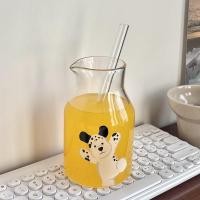 ราคา (แถมหลอด) แก้วน้ำ Happy Puppy แก้วทรงเหยือก แก้วใส แก้วเครื่องดื่ม แก้วกาแฟ แก้วน่ารัก มินิมอล คาเฟ่ 71047 หมาลายจุด (12774608)