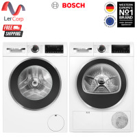 ราคา (Bosch) เครื่องซักผ้าฝาหน้า ซีรีส์ 6 10 กก.WGG45400TH + เครื่องอบผ้าเทคโนโลยี heat pump 9 kg รุ่น WQG24200TH (12810499)