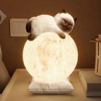 ราคา PP Home โคมไฟ Meow on the Moon แมวนอนบนดวงจันทร์ ปรับระดับแสงได้ โคมไฟตั้งโต๊ะ แต่งโต๊ะคอม ของขวัญ 75022 Meow on the Moon (12782764)