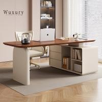 ราคา Wuxury Furniture โต๊ะทำงาน โต๊ะคอมพิวเตอร์ modern minimal ส่งฟรี ตู้ลิ้นชัก+ชั้นวาง 180 cm (12800716)