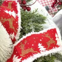 ราคา CHRISTMAS ริบบิ้นคริสต์มาส 6.5 cm. รุ่น CD203-6.5 ( 3 สี ) CHRISTMAS สีแดง (12811870)