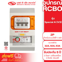 ราคา เซฟ-ที-คัท สมาร์ท เครื่องตัดไฟรั่ว RCBO 2P รุ่น Special A (V3) (สำหรับระบบไฟฟ้า 1 เฟส) 2P/63A (12761932)