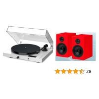 ราคา PRO-JECT JUKE BOX E + BOX 5 SPEAKER TURNTABLE BT & line input with included power amplifier WHITE/ RED COLOR (12766316)