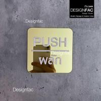 ราคา Designfac,ป้ายผลักดึงหรูหรา ป้ายติดประตู ป้ายผลักป้ายดึง ป้ายอะคริลิค สไตล์โมเดิร์น มินิมอล Luxury พื้นทอง ผลัก (12800626)