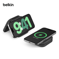 ราคา Belkin แท่นชาร์จไร้สายแบบ 2-in-1 เทคโนโลยี Qi2 ชาร์จไร้สาย 15 วัตต์ รองรับ iPhone และ Apple Watch รุ่น WIZ026 (12771700)