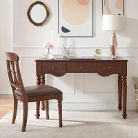 ราคา FairyHouse โต๊ะทำงานมินิมอล TB25-08 โต๊ะอ่านหนังสือ โต๊ะผู้บริหาร สไตล์วินเทจ โต๊ะ120+เก้าอี้ โอ๊ค (12783585)