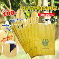 ราคา ถุงห่อผลไม้ (แพ็ค 100 ใบ) กันแมลง กันน้ำ ถุงห่อมะม่วง คาร์บอน (12770549)