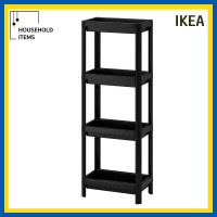 ราคา IKEA(อิเกีย), ชั้นวางของ, VESKEN (เวสเก้น) ชั้นวางของ, 37x23x101 ซม., IKEA แท้100% ดำ (12799287)