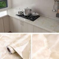 ราคา IHOME ART วอลเปเปอร์ลายหินอ่อน สติกเกอร์ติดผนังห้องครัว เคาท์เตอร์ครัว กันน้ำมันกระเด็น กันน้ำ ทำความสะอาดง่าย wallpaper หยกครีมเหลือง-60x300 (12799355)