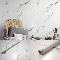 ราคา IHOME ART วอลเปเปอร์ลายหินอ่อน สติกเกอร์ติดผนังห้องครัว เคาท์เตอร์ครัว กันน้ำมันกระเด็น กันน้ำ ทำความสะอาดง่าย wallpaper หินอ่อนขาวเส้น60x300 (12799362)