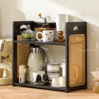 ราคา Loadingofficial-ชั้นวางแก้ว / ของใช้รุ่น 2 ชั้น งานไม้ไผ่ผสมหวายสไตล์ญี่ปุ่น สีดำ 68 x 24 x 48 Cm (12813397)