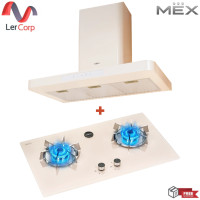 ราคา (MEX) เครื่องดูดควันกระโจมทรงกล่อง รุ่น K626CR + เตาแก๊สชนิดติดตั้งในเฟอร์นิเจอร์ รุ่น V626CR สีครีม (12811820)