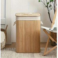 ราคา ÉLVA ตะกร้าใส่ผ้าไม้ไผ่พับได้พร้อมฝาปิดและหูหิ้ว (12791885)