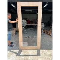 ราคา ประตูไม้เนื้อแข็ง กรอบโล่งพร้อมกระจก 90cm x 200cm เฉพาะบาน (12792602)