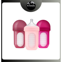 ราคา Boon - Nursh Reusable Silicone Pouch Baby Bottles, Medium Flow Nipple 3 Bottles ขวดนมซิลิโคน (12799367)