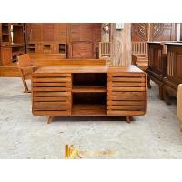 ราคา PF_Phrae | เค้าท์เตอร์ทีวีไม้สัก บานเลื่อน ขนาด150x50x75ซม. สีเนื้อไม้ (12813287)