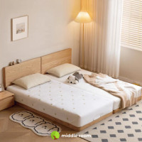ราคา middle room เตียงพื้นไม้โอ๊คเรียบง่ายสไตล์ญี่ปุ่น รุ่น md-220 สำหรับครอบครัวพ่อแม่ลูก เตียงสามารถนำมาชิดนอนด้วยกันได้ได้ มีหัวเตียง 5ft (12792050)