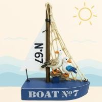ราคา Good Goods โมเดลเรือใบ เรือใบตกแต่งสไตล์เมดิเตอร์เรเนียน Sailing handmade สินค้าพร้อมส่ง นง นกคู่ (12814080)